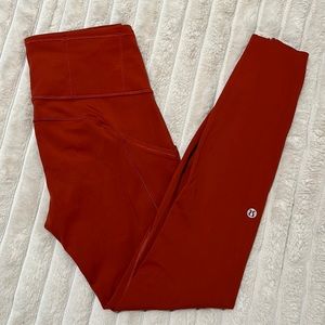Size 4 burnt orange Lululemon fast and free leggings